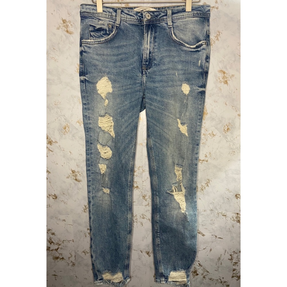 Zara Distressed Jeans Size 4 - Picture 1 of 11
